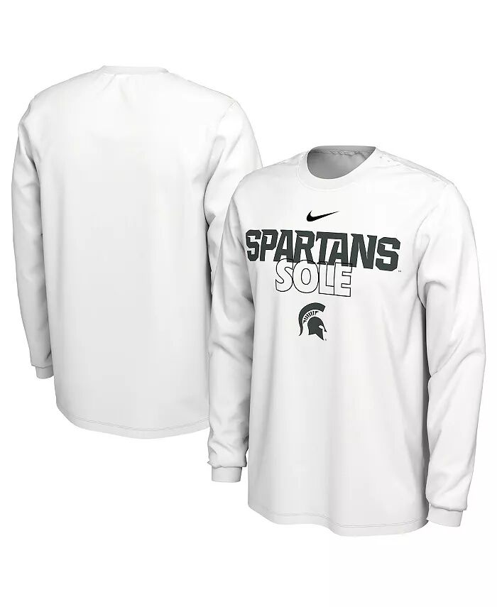 

Мужская белая футболка с длинным рукавом Michigan State Spartans On Court Nike