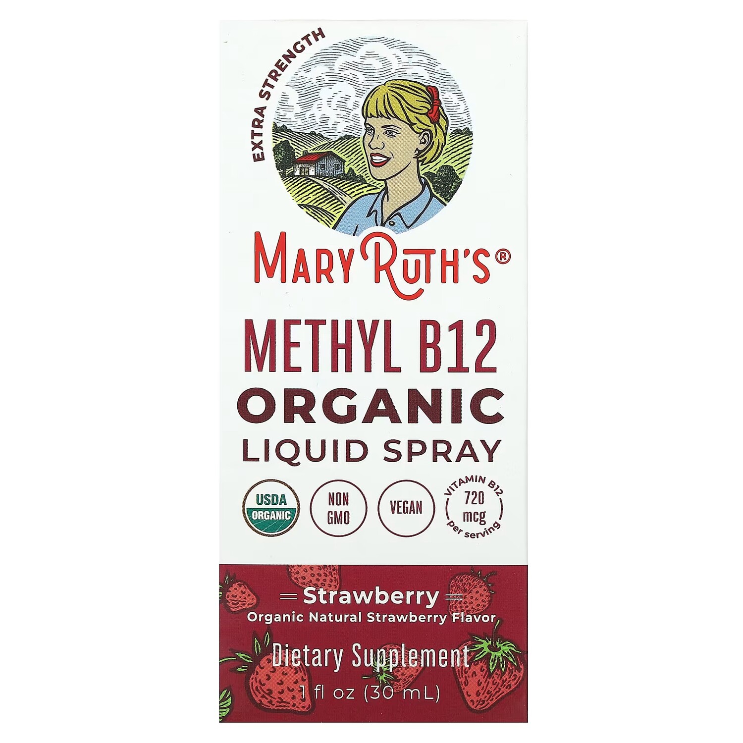 

Спрей MaryRuth's Organic Methyl B12 с клубникой, 30 мл