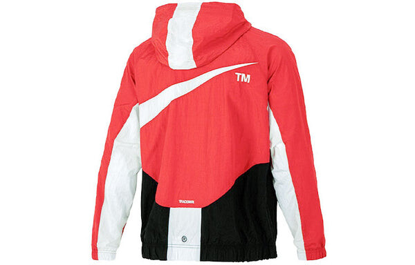 Куртка Nike Sportswear Swoosh Contrasting Colors Large Logo hooded Woven Jacket Red, красный — фото 2