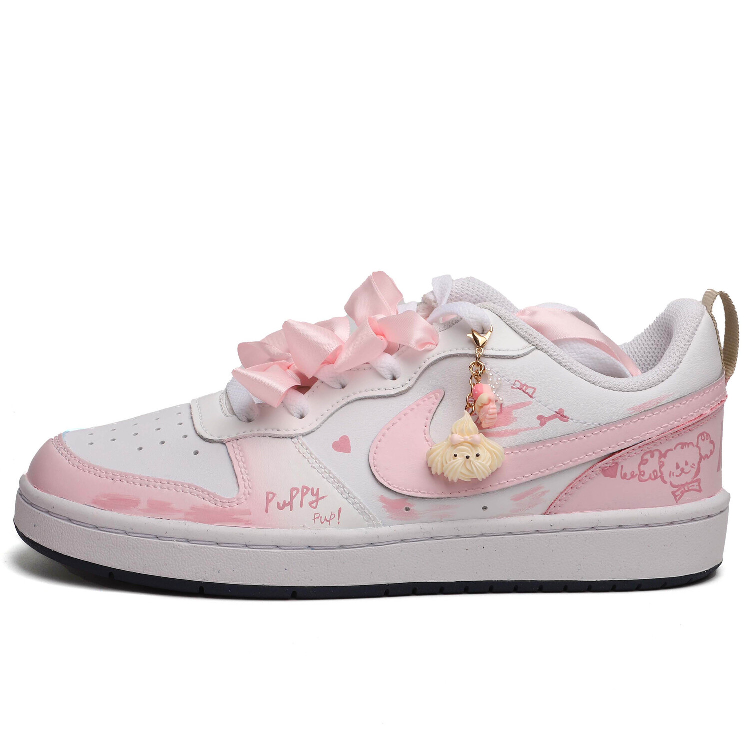 Nike Court Borough Curl Puppy Low top детские скейтборд кроссовки light pink unisex — фото 2