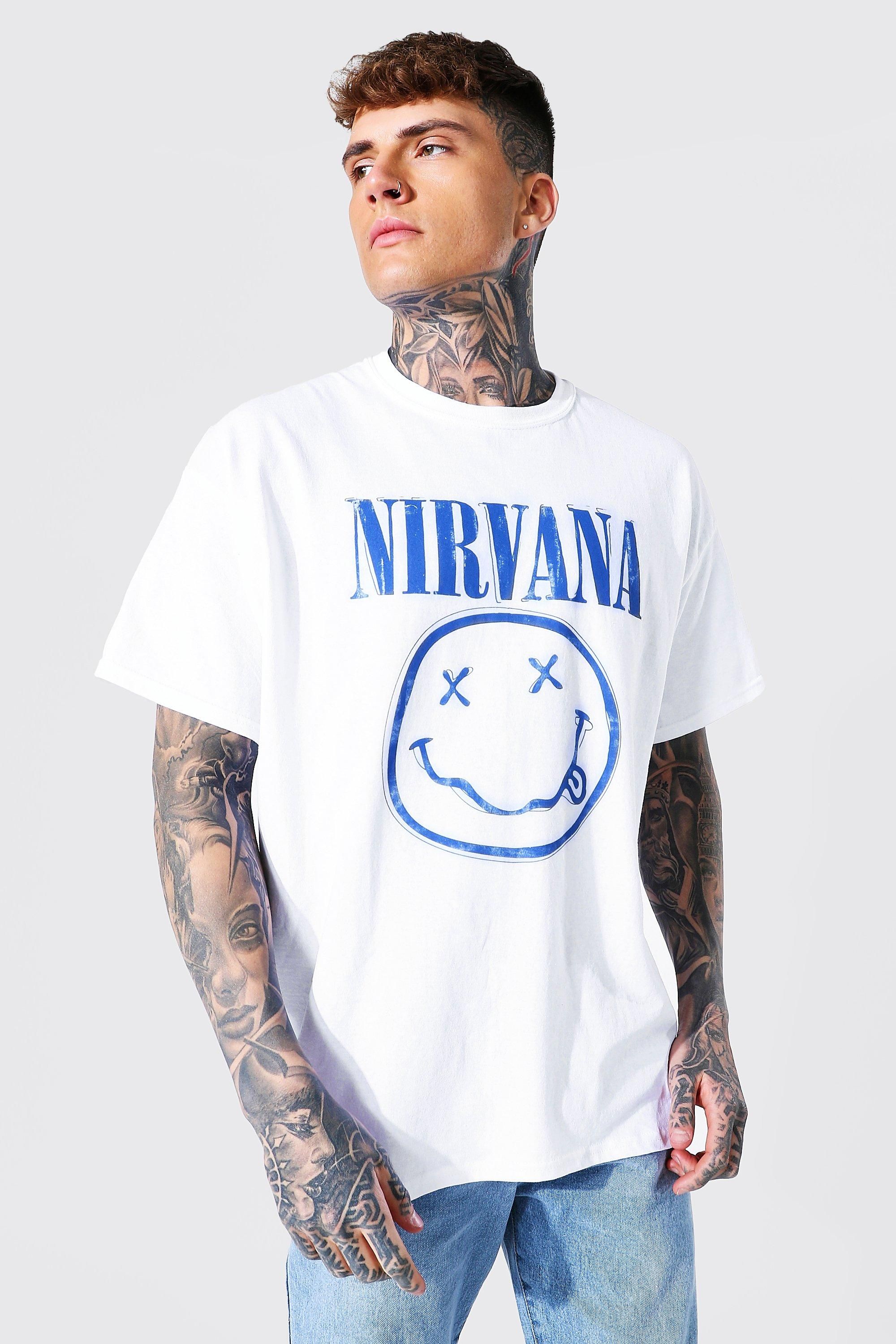 

Футболка BoohooMAN Nirvana Face License, белый