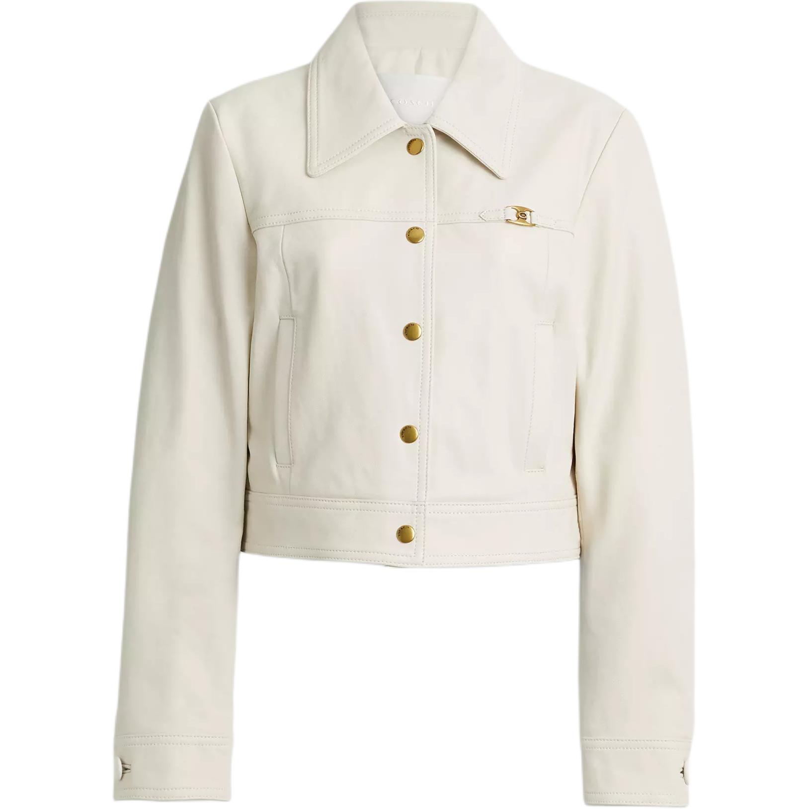 

COACH Кожаная куртка женская белая, White