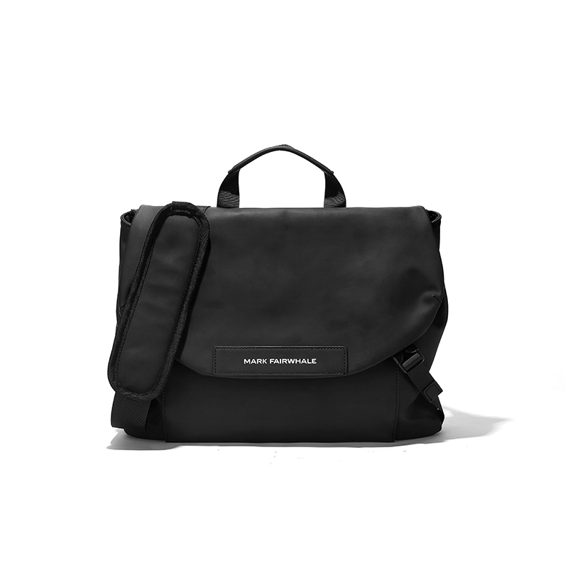 

FAIRWHALE Плечевая сумка для ноутбука среднего размера мужская черная, Pure Black