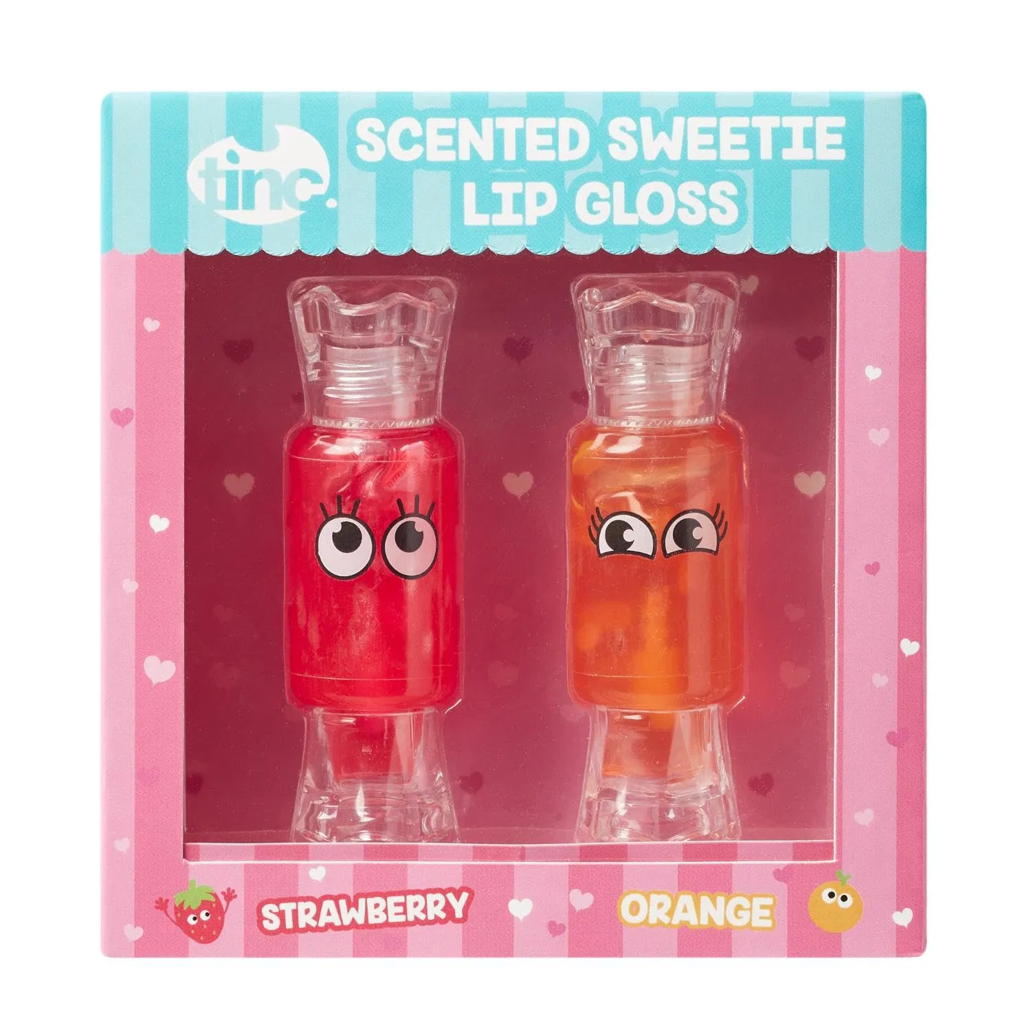Набор детских блесков для губ «Sweetie Lip Gloss» с ароматом клубники и апельсина от Tinc, 2 шт. Tinc
