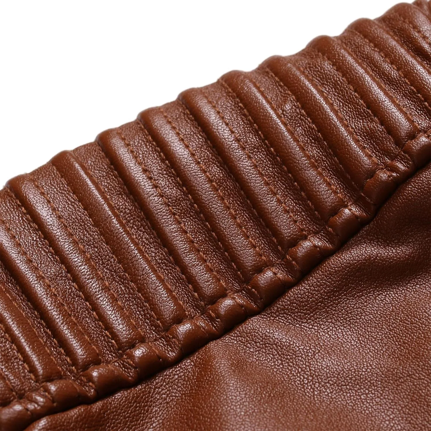 Мужская куртка-косуха из искусственной кожи в стиле «кафе-рейсер» с воротником-стойкой. Байкерская куртка с воротником-стойкой из искусственной кожи для мужчин Generic, желтый — фото 4