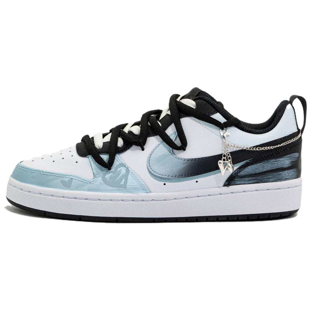 

Кроссовки Nike Court Borough 2 Skateboarding Shoes Women's Low-top Black/white/blue, голубой, Синий, Кроссовки Nike Court Borough 2 Skateboarding Shoes Women's Low-top Black/white/blue, голубой