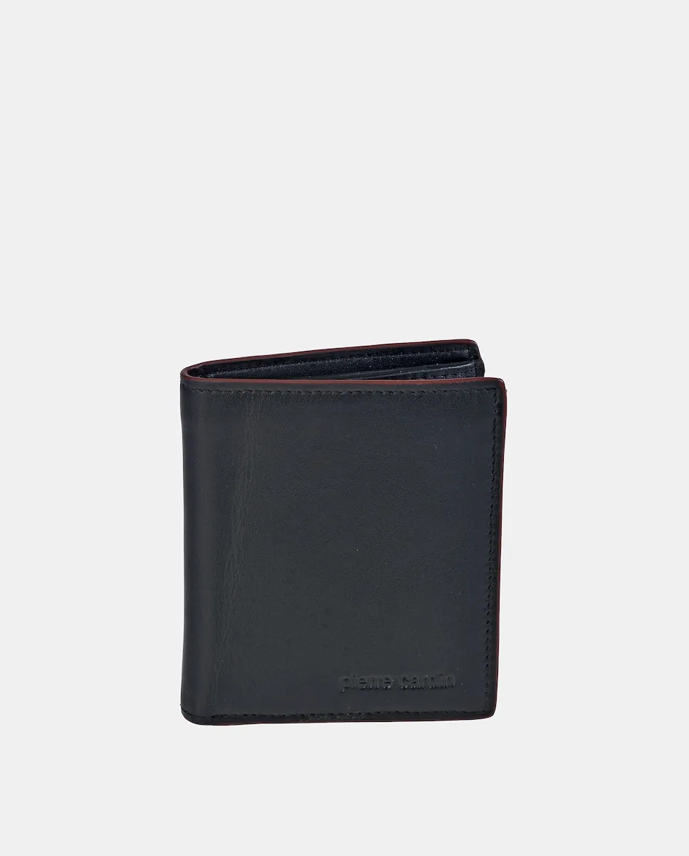 

Компактный кошелек из мягкой черной кожи для мужчин Pierre Cardin