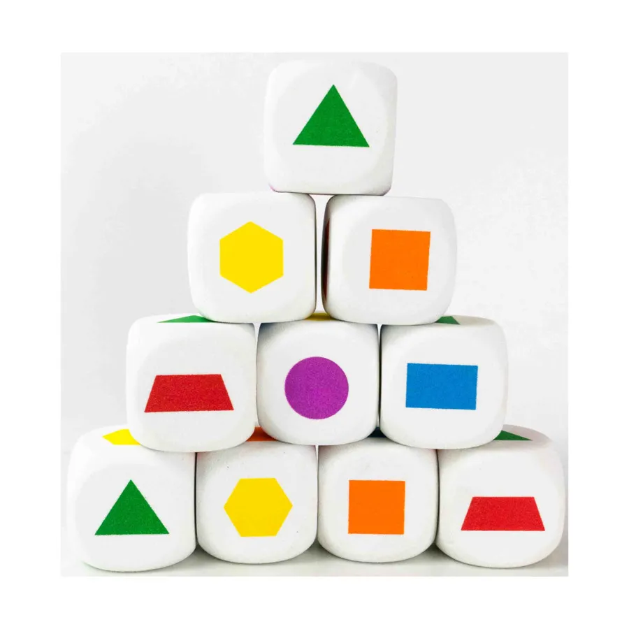

d6 50-мм цветные пенопластовые кубики основных форм (10), Dice - Foam (Koplow)