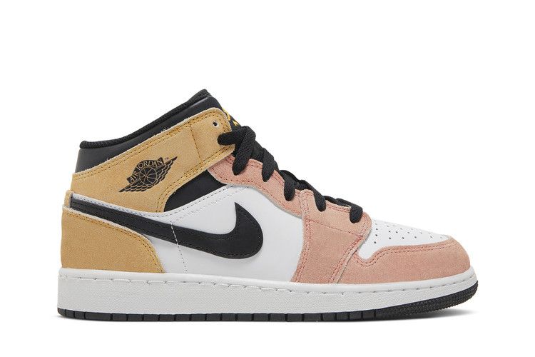Кроссовки Air Jordan Air Jordan 1 Mid SE GS 'Flight Club', розовый — фото 2