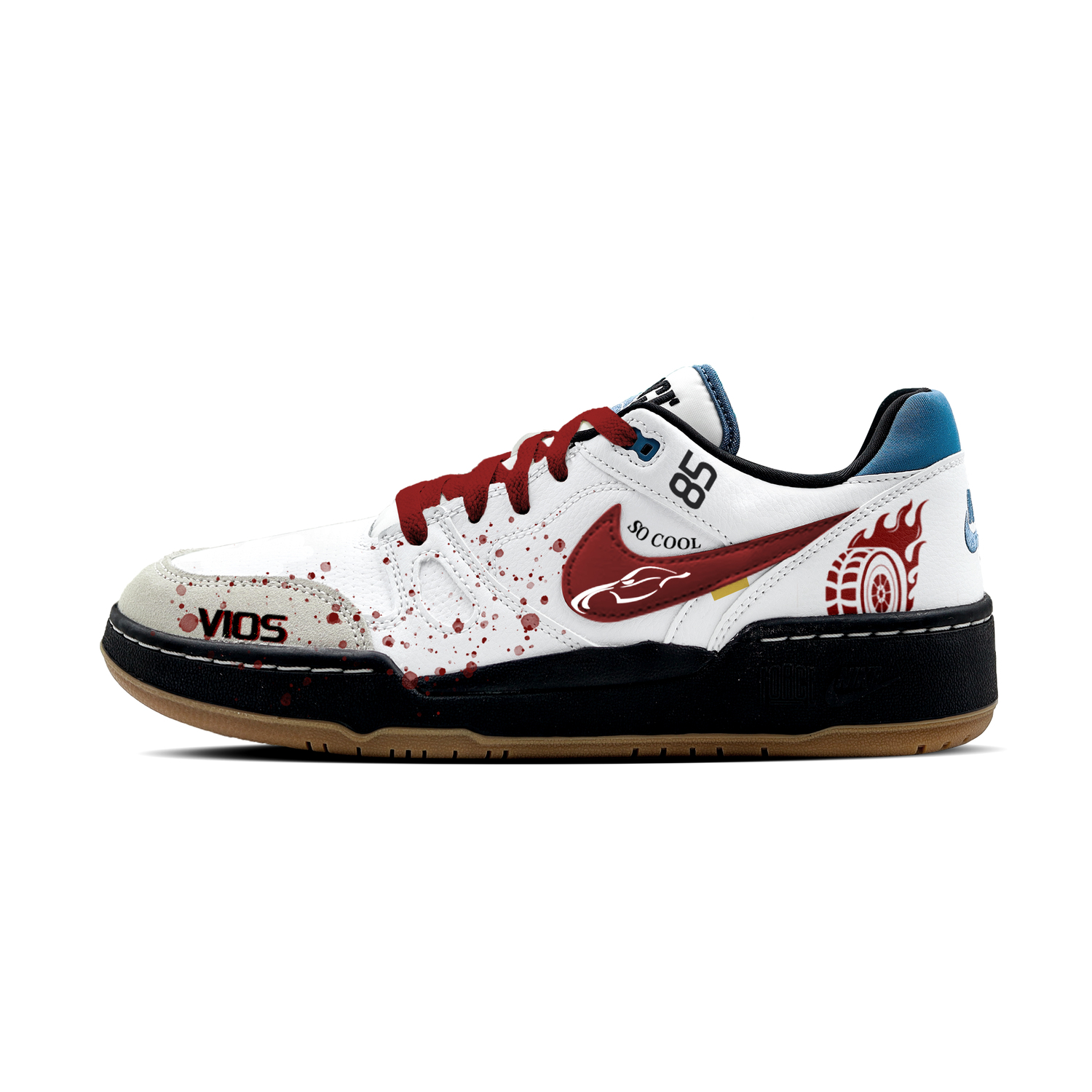 

Nike Низкие кроссовки для скейтбординга Full Force Low с кодом ошибки, износостойкие, мужские, белые, красные