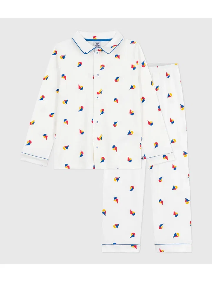 Пижама с принтом PETIT BATEAU, белый/разноцветный