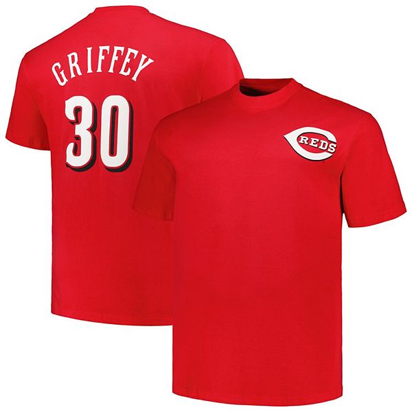 

Футболка с именем и номером игрока Men's profile Ken Griffey красная Cincinnati Reds Big & Tall Cooperstown Collection Unbranded