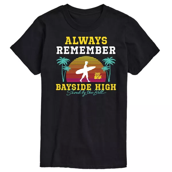 

Мужская футболка с принтом "Спасённые звонком" — Bayside High Licensed Character, черный