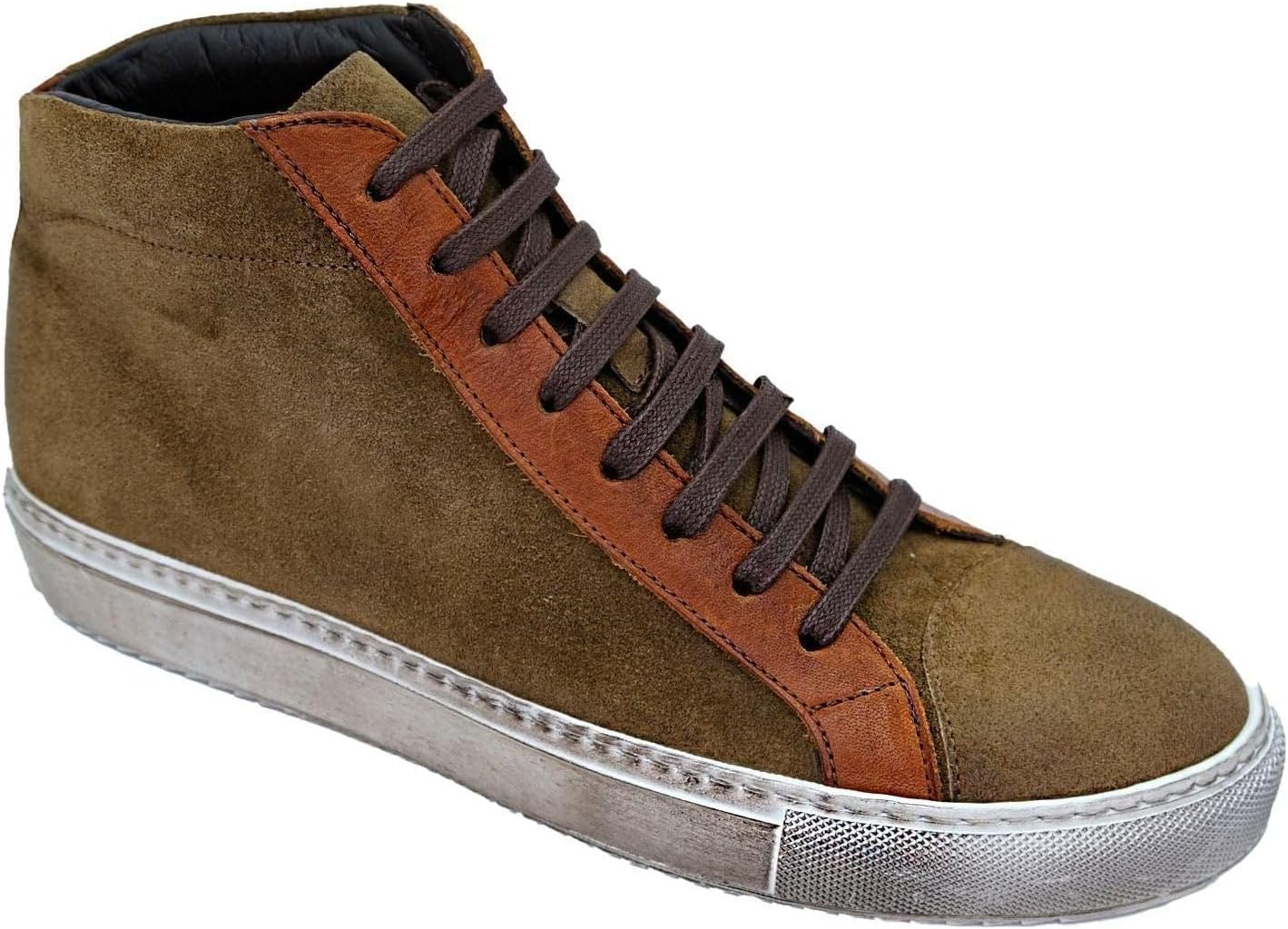 

Кроссовки Belvedere Giovacchini для мужчин Ruben из итальянской вощеной замши с высокими берцами, Cognac