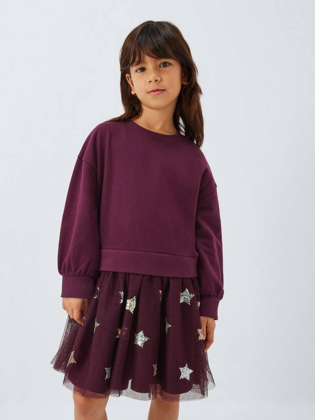 

Детское платье Star из джерси и тюля John Lewis, Red