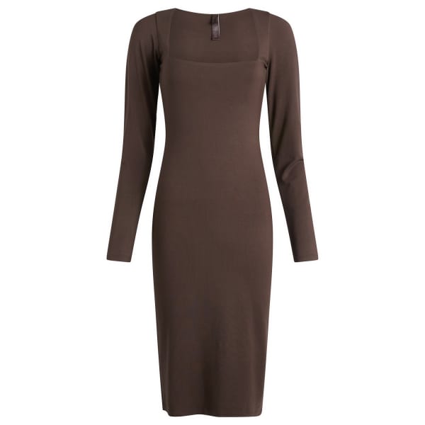 

Платье миди с длинными рукавами и гладкими слоями Skims, Espresso