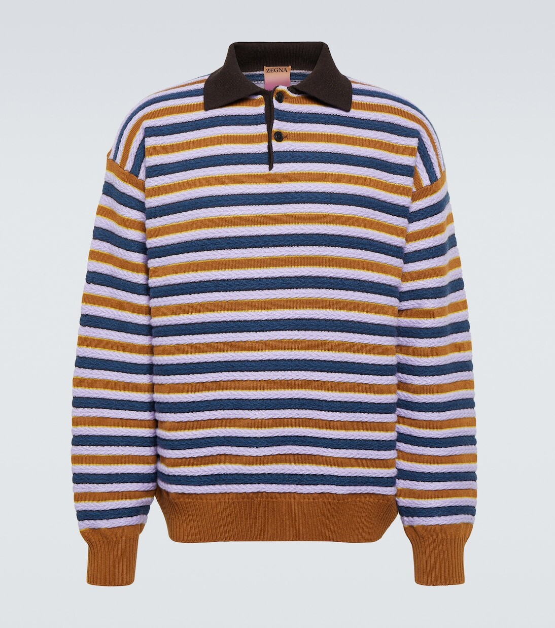 

Свитер-поло из кашемира и шерсти x the elder statesman Zegna, мультиколор