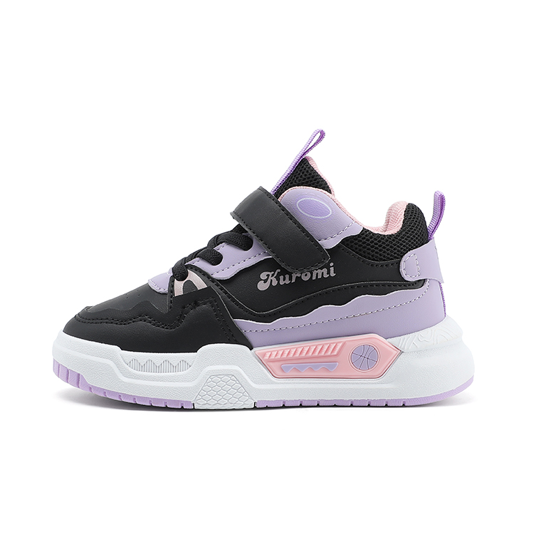 

Детские кроссовки KULUOMI x Anti-Kick Mid-Top для повседневной носки Hello Kitty, черный/фиолетовый