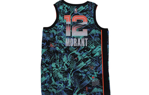 Майка Nike NBA Retro Basketball Jersey/Vest Gray Memphis Grizzlies Morant No. 12 Green, зеленый — фото 2