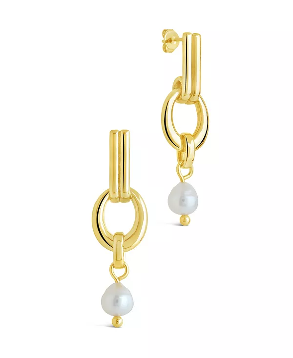 

Серьги-Гвоздики в виде дверного молотка из перламутра «Жизель» Sterling Forever, gold