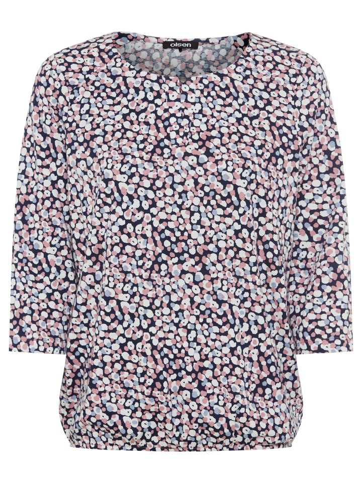 

Рубашка с длинными рукавами Клара темно-синего и пыльно-розового цветов Olsen