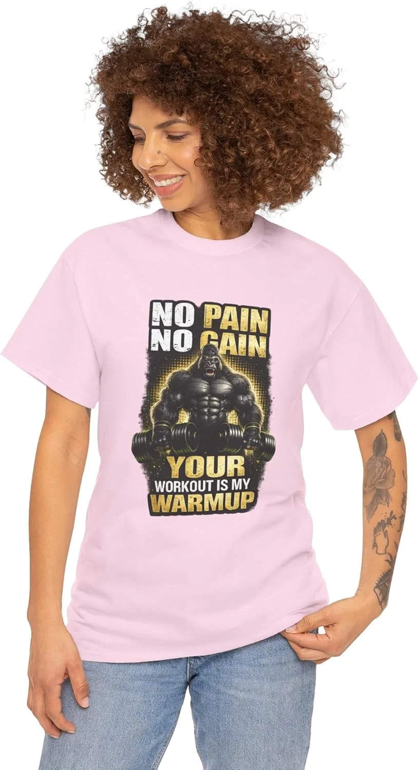 Футболка с принтом No Pain No Gain, GENERIC, Light Pink — фото 2
