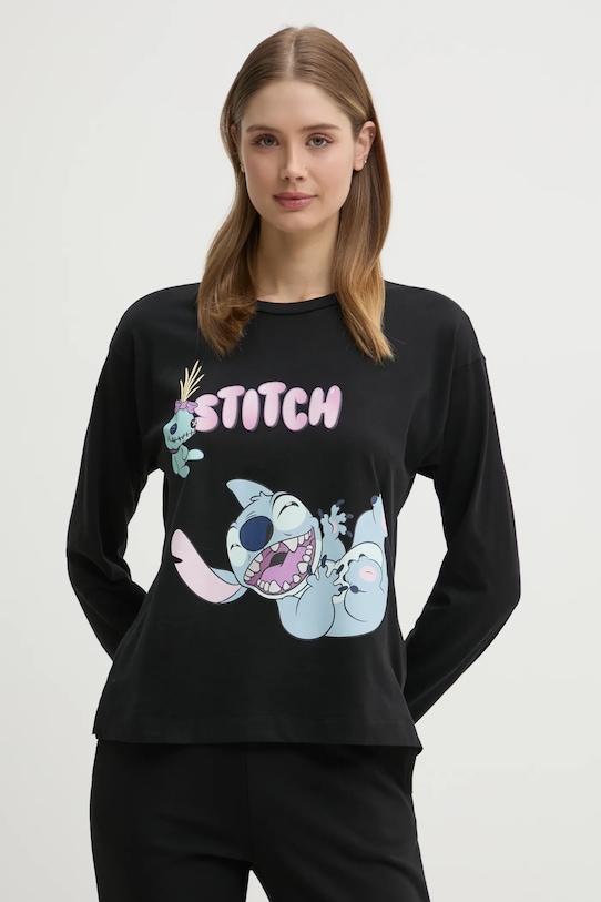 

Пижамная рубашка с длинным рукавом LILO&STITCH United Colors Of Benetton, черный