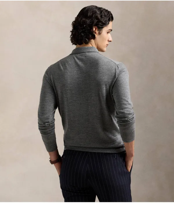 Шерстяная рубашка-поло Regular fit Polo Ralph Lauren, серый — фото 3