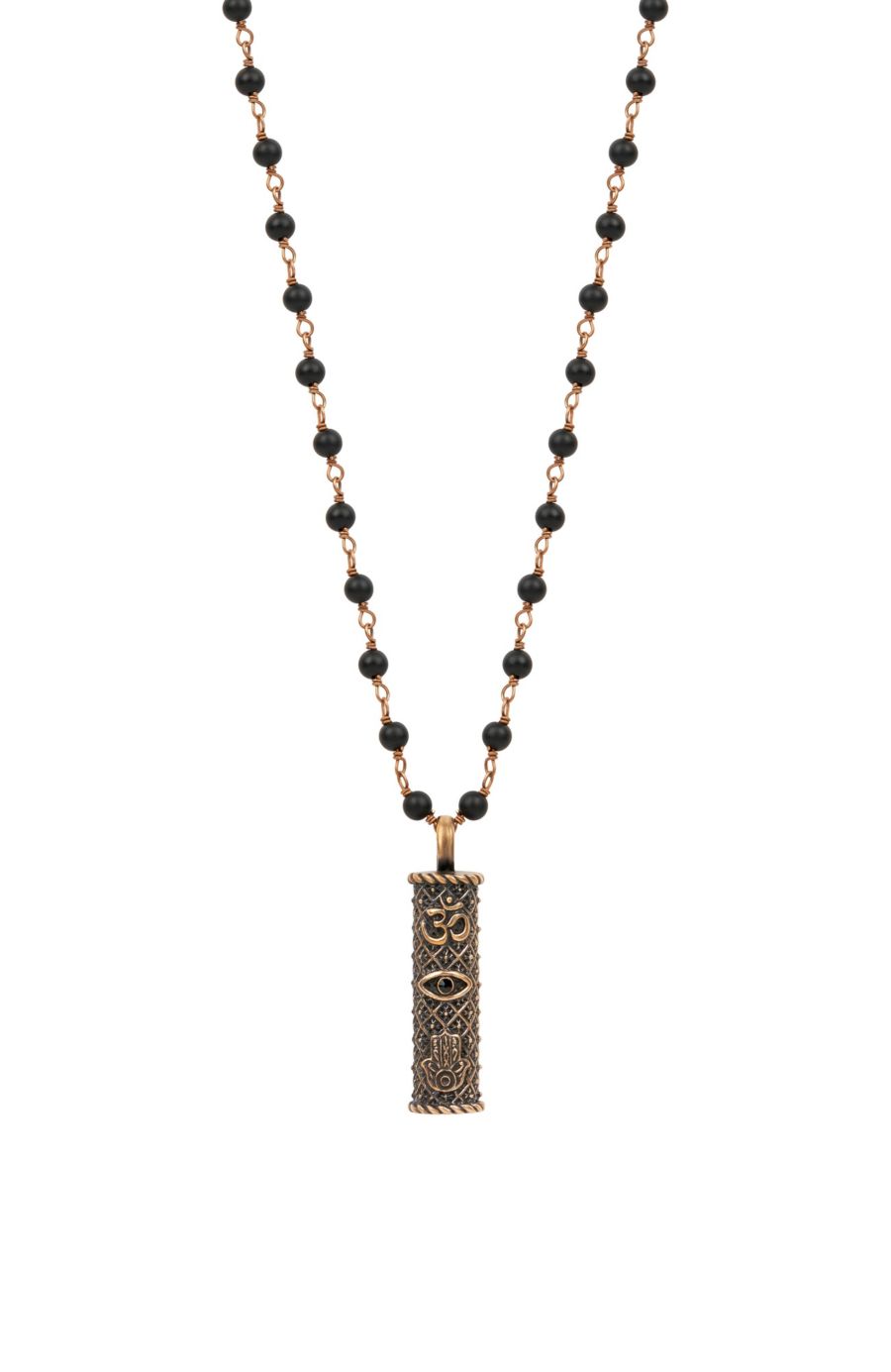 

Ожерелье Блестящий дух - тройная защита из оникса Karma and Luck, Black/bronze