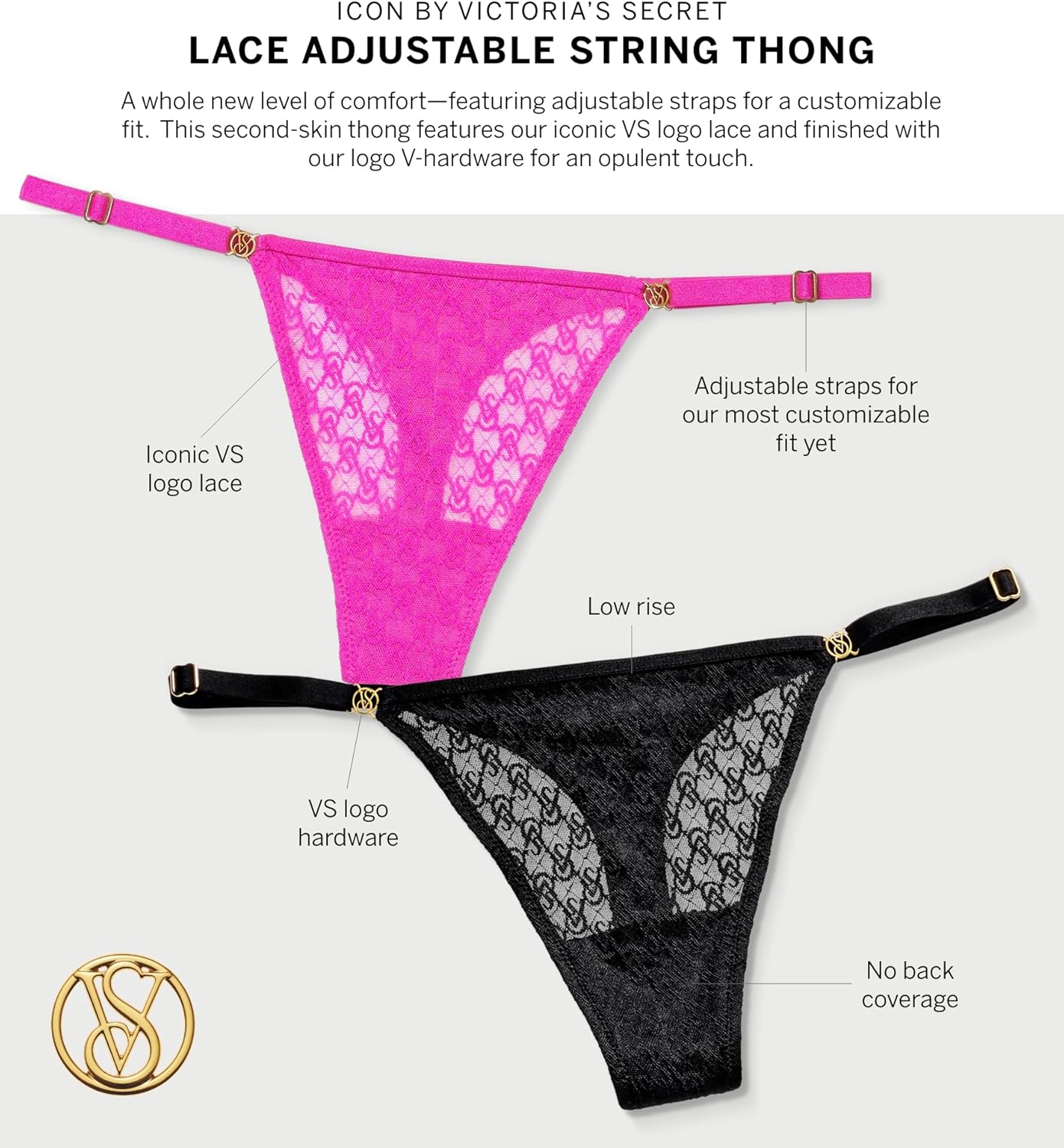 Женские кружевные трусики-стринги Very Sexy от Victoria's Secret, Praline — фото 3