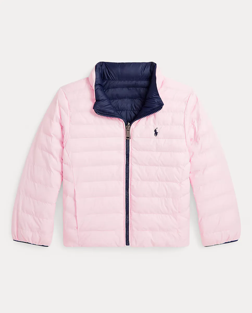 

Изящный двусторонний пуховик для девочки Polo Ralph Lauren, розовый