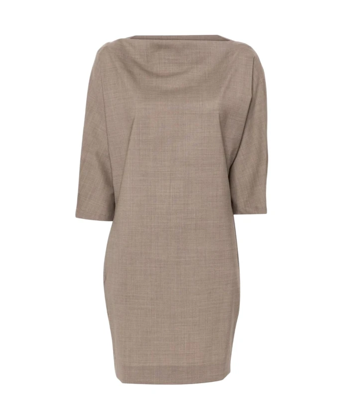 

Элегантное короткое шерстяное платье P.A.R.O.S.H., коричневый