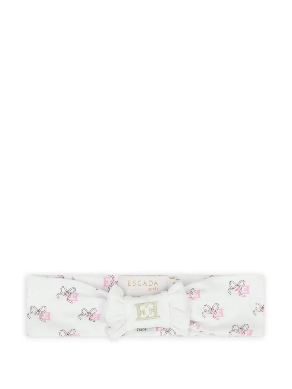 Повязка на голову с бантом Escada Kids, белый