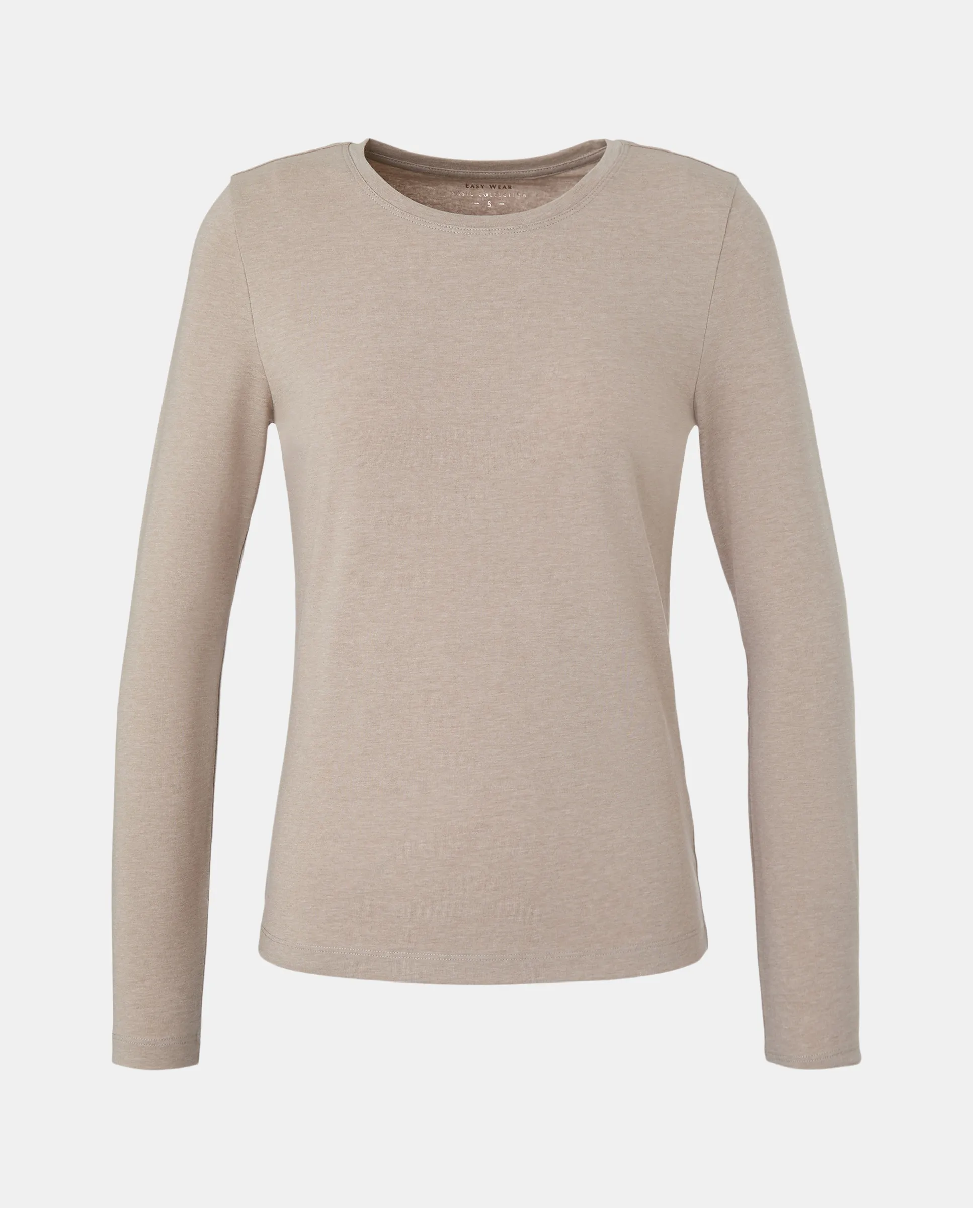 

Женская футболка с длинным рукавом и круглым вырезом Easy Wear, бежевый