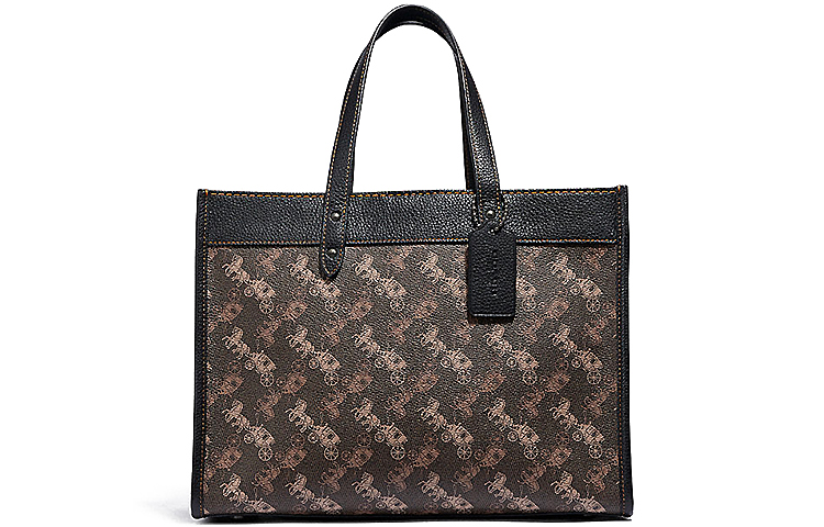 

COACH Полевая кожаная сумка-тоут, сумка-шоппер, сумки через плечо, сумки большого размера, женская, черная, умбра