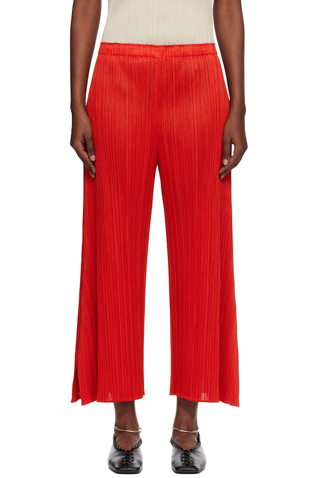

Pleats Please Issey Miyake Красные брюки, цвета месяца, июль