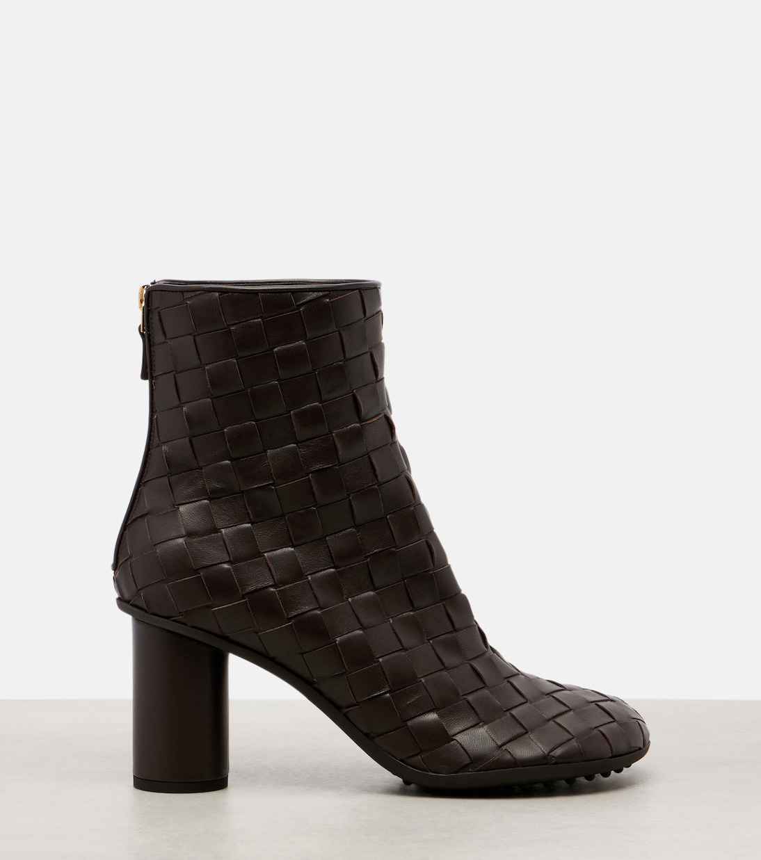 Ботильоны из кожи Atomic 75 Intrecciato Bottega Veneta, Fondant — фото 4