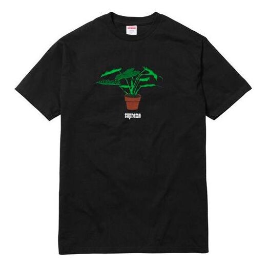 

Футболка fw17 plant tee pale black bonsai printing short sleeve Supreme, черный