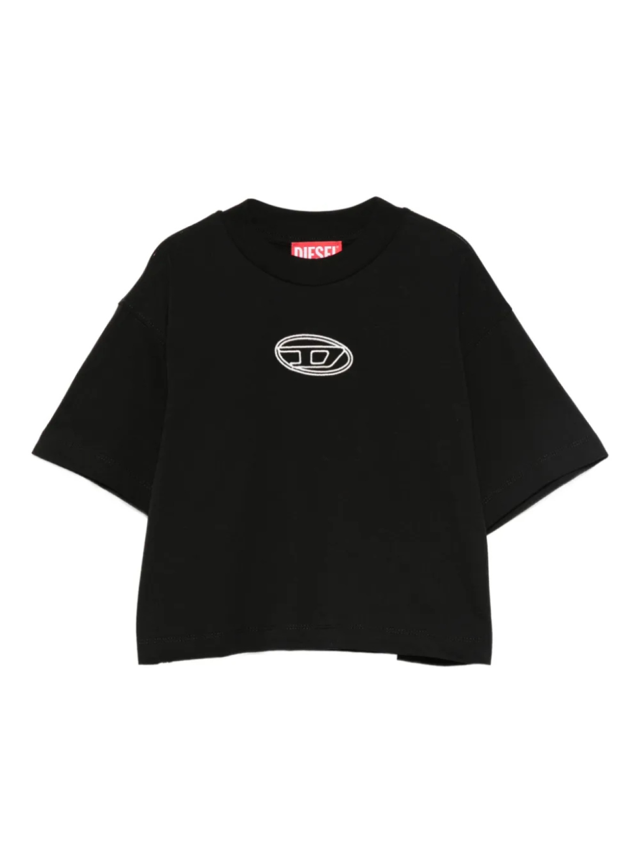 

Футболка Diesel Kids Tixan с вышитым логотипом, черный