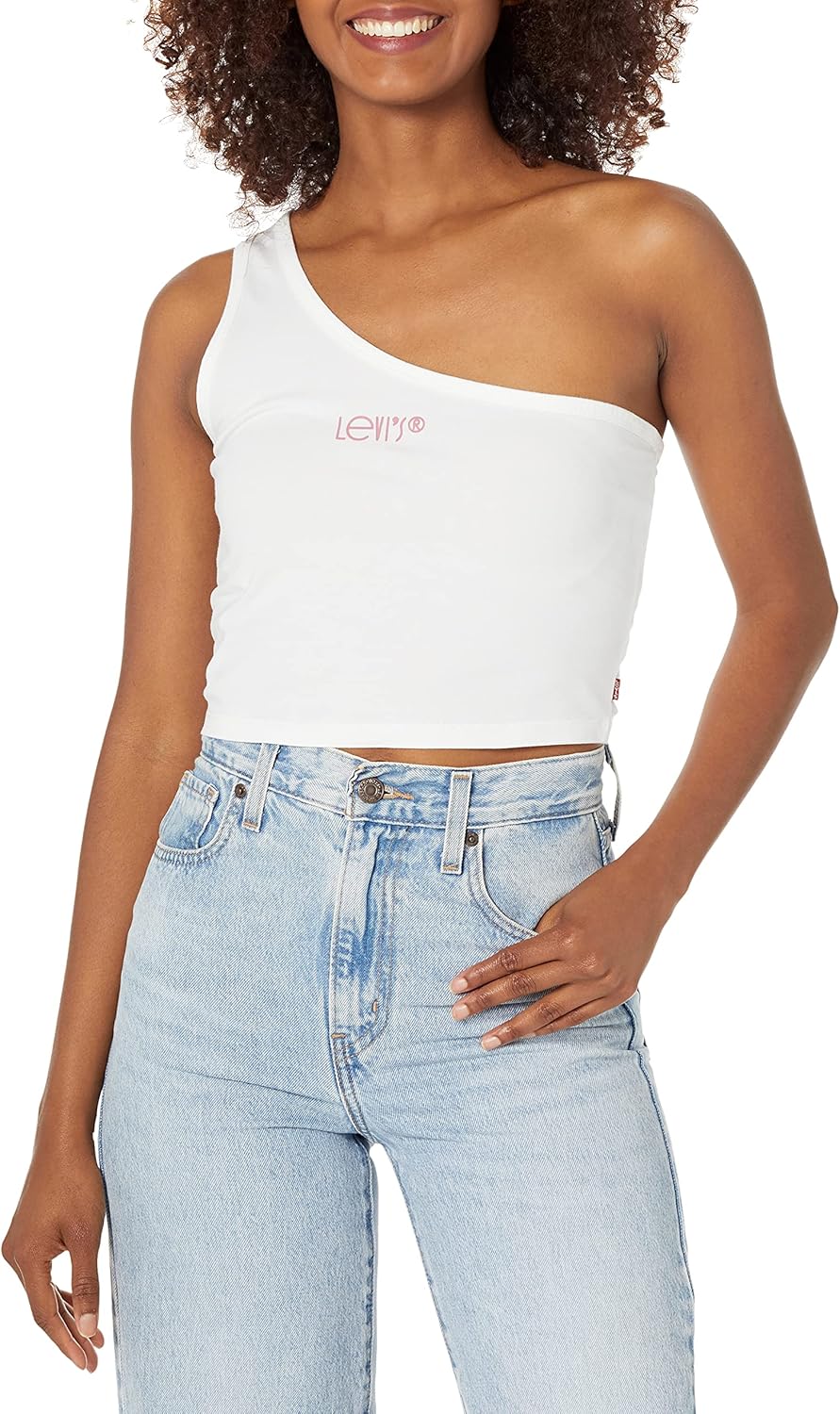 

Женская укороченная майка Levi's с логотипом на одно плечо, White