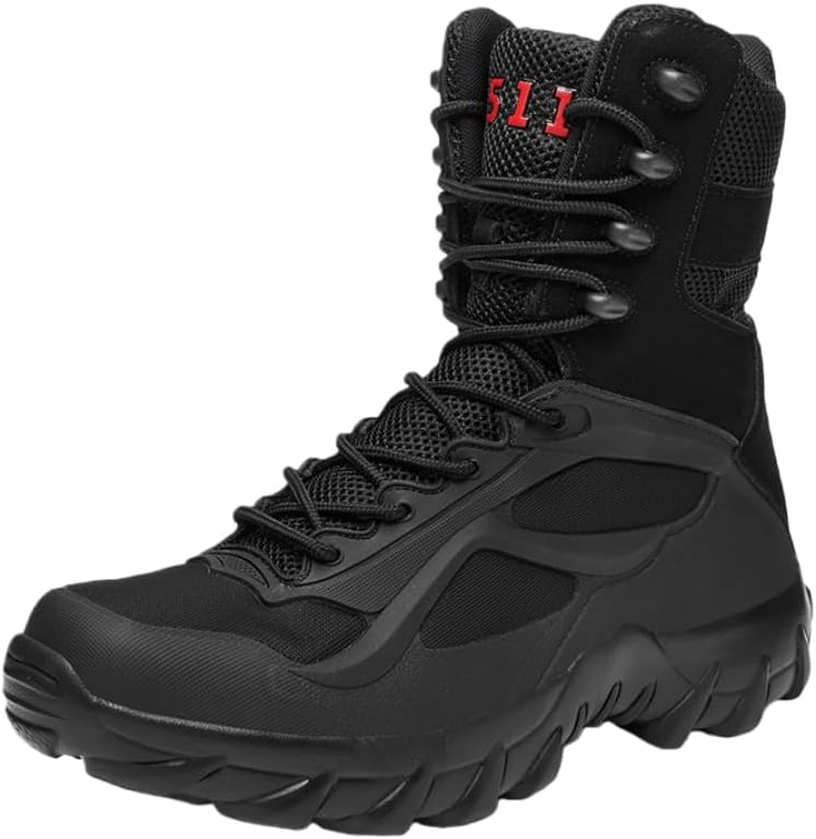 

Мужские военные ботинки SPKFHD большого размера - прочные, легкие, противоскользящие и дышащие для походов и спорта на открытом воздухе, черный