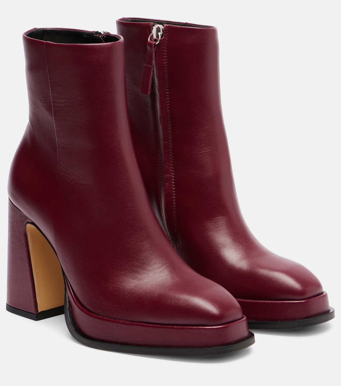 Кожаные ботильоны Nova Chueca 95 Souliers Martinez, бордовый