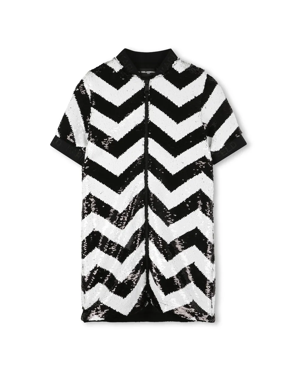 

Детское платье для девочки разноцветное с короткими рукавами Karl Lagerfeld Kids