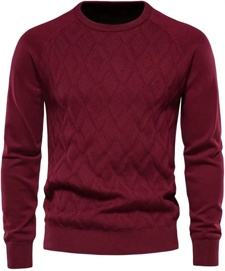 

Мужской свитер с длинным рукавом и узором аргайл Vsadsau