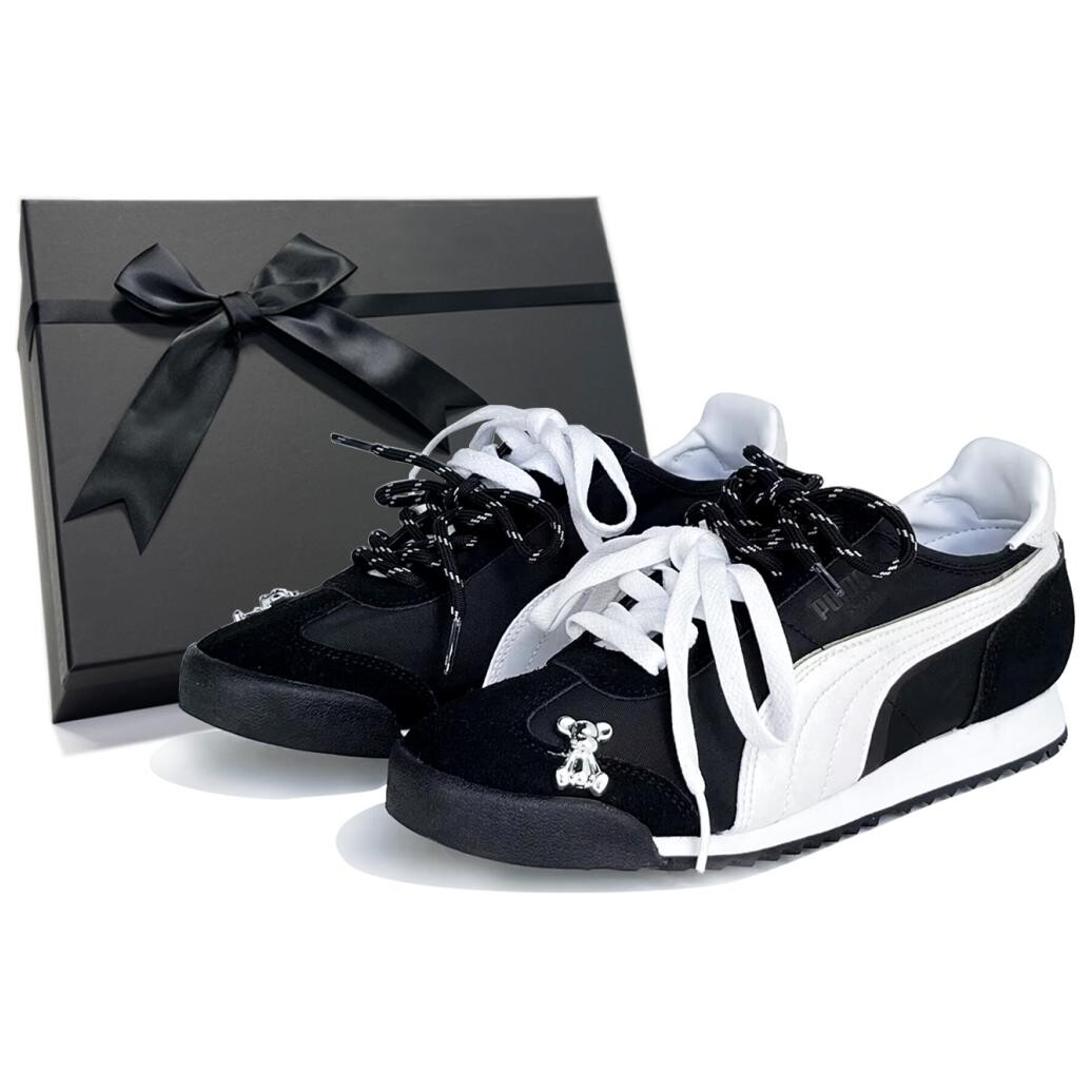 

Кроссовки Puma Roma Lifestyle Shoes Unisex Low-top Black/silver, черный
