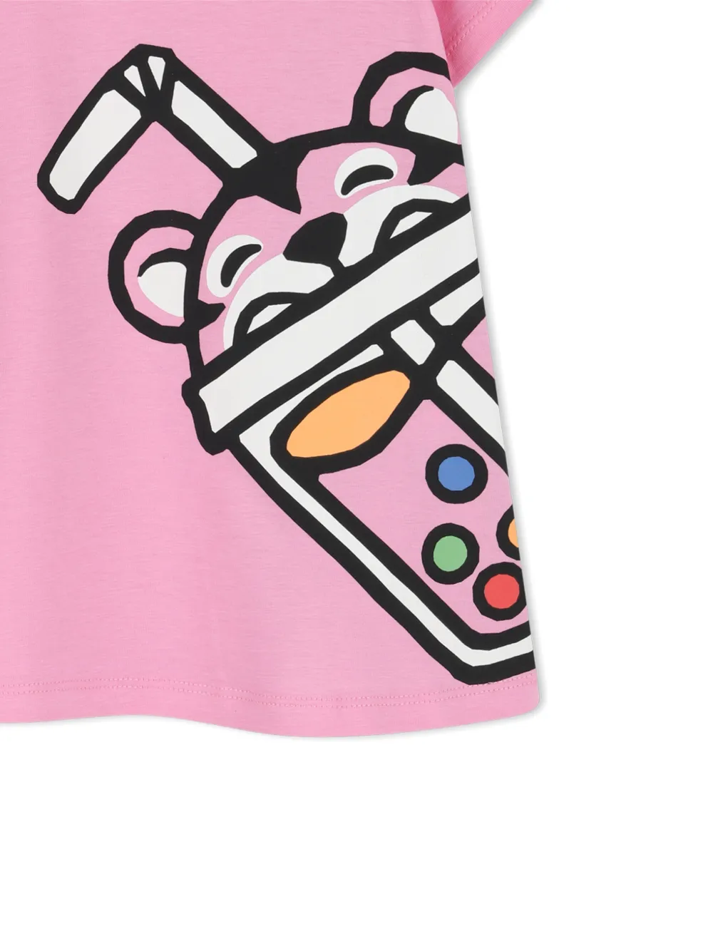 Платье с графическим принтом и круглым вырезом Kenzo Kids, розовый — фото 3