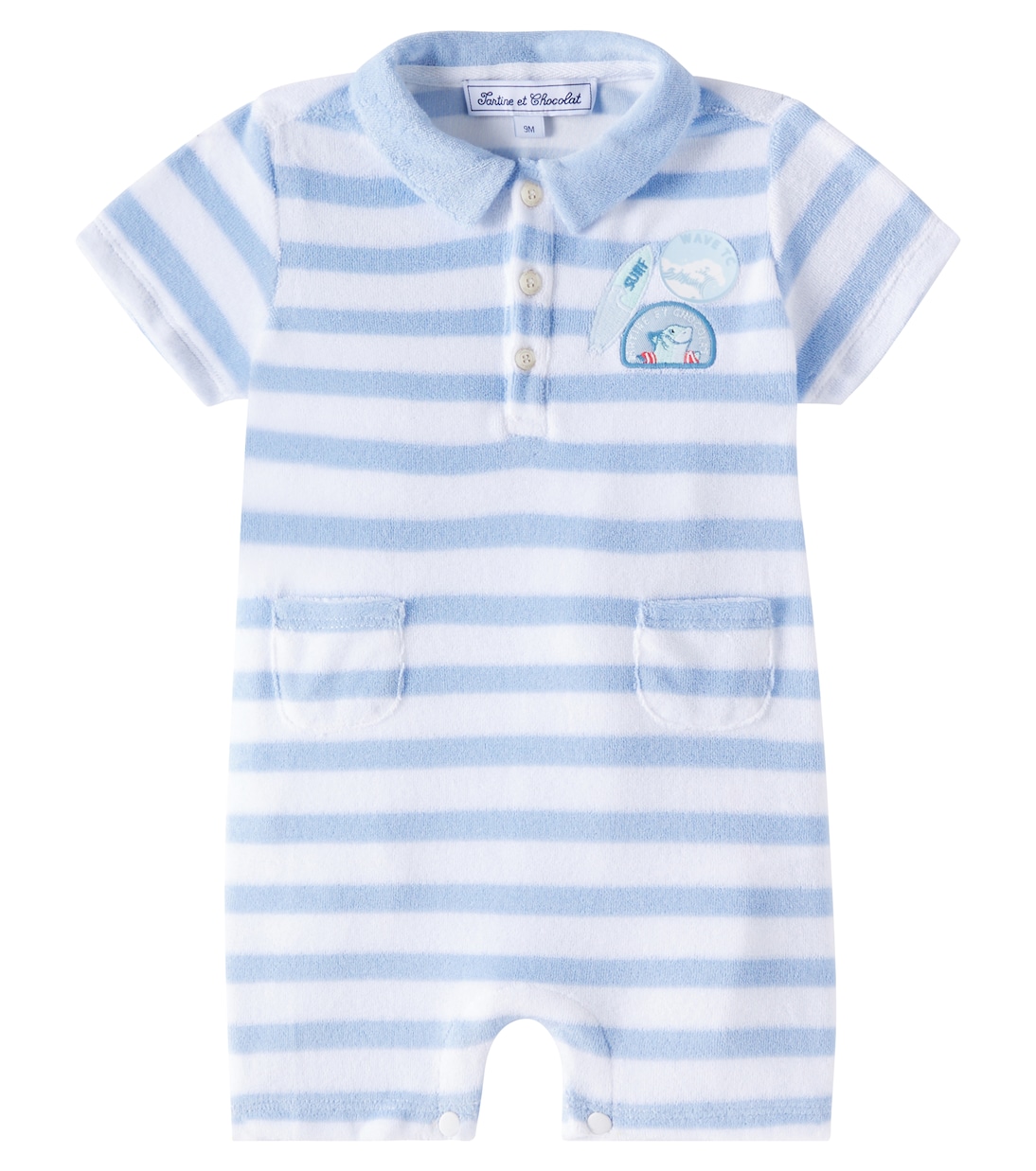 

Детский полосатый комбинезон из хлопковой смеси Tartine et Chocolat, Bleu Lavé