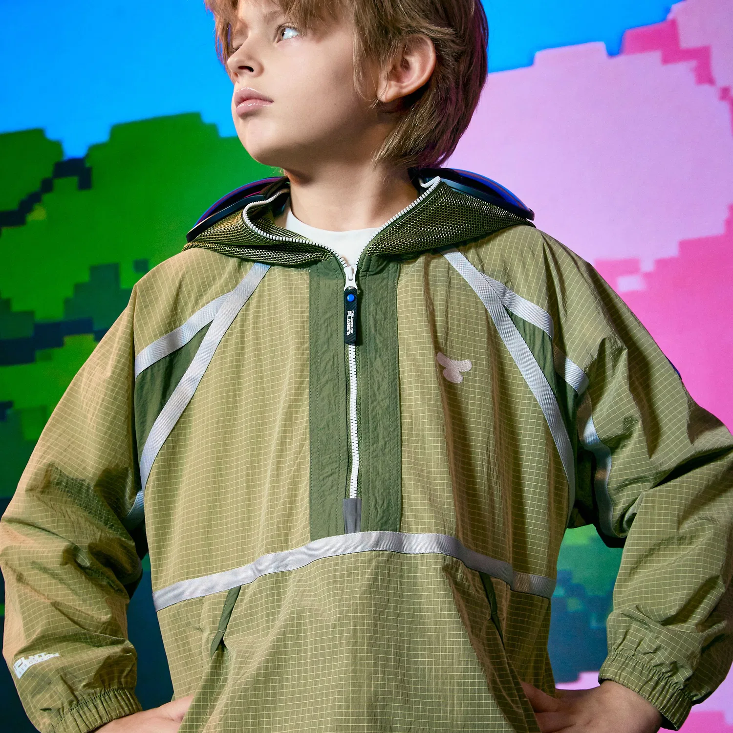 Детский анорак Phoenix Explorer с очками, цвет лист, от Children Of Planet