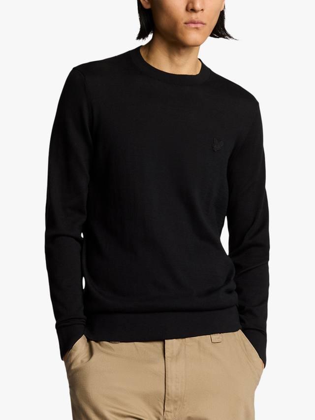 

Тонкий хлопковый джемпер с круглым вырезом Lyle & Scott, Jet Black