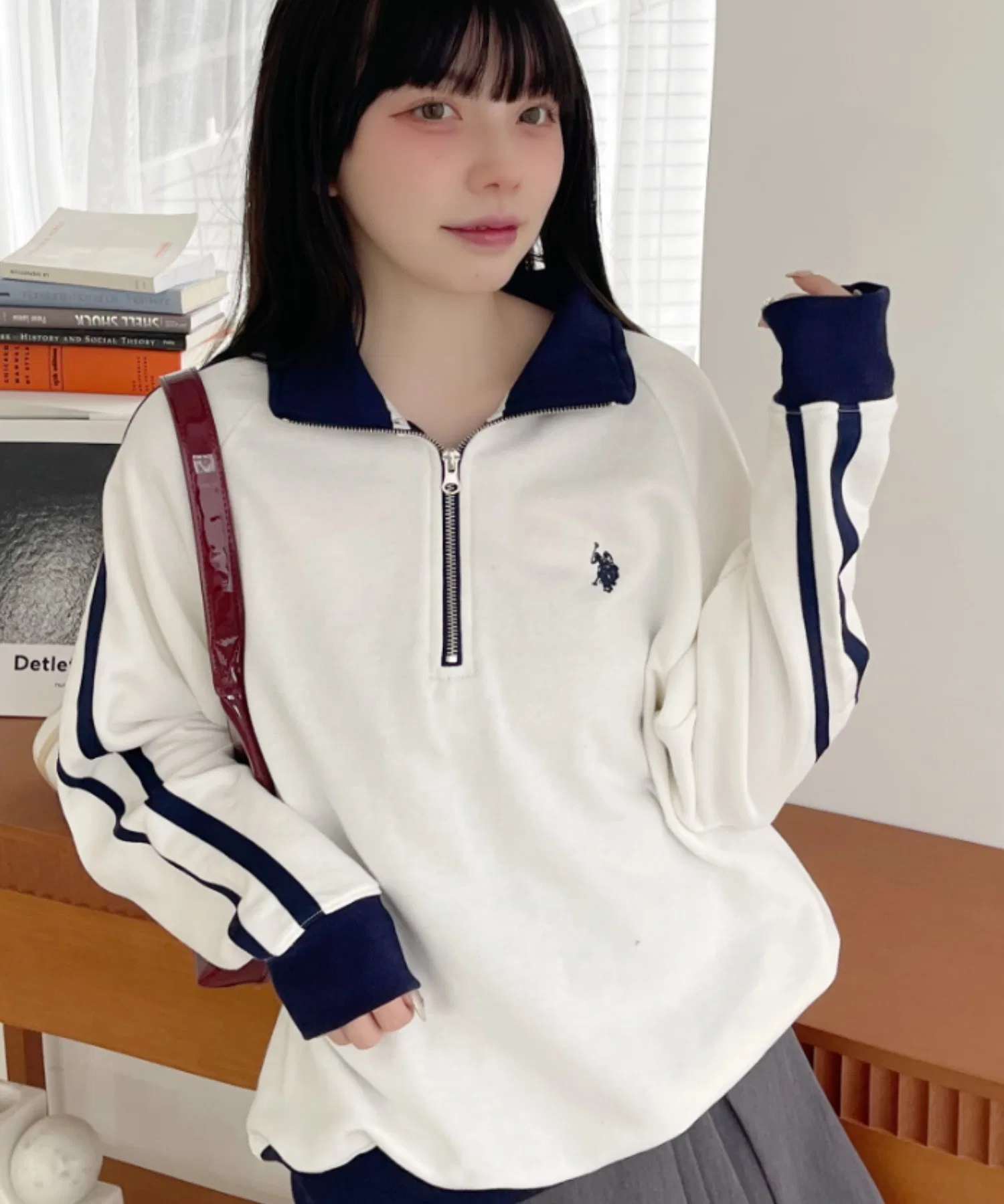Толстовка с застежкой-молнией до середины груди от Ada./US POLO ASSN. Line Design.